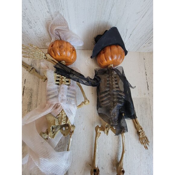 Skeleton pumpkin hanging Jack O'Lantern Halloween home decor set - Picture 8 of 8